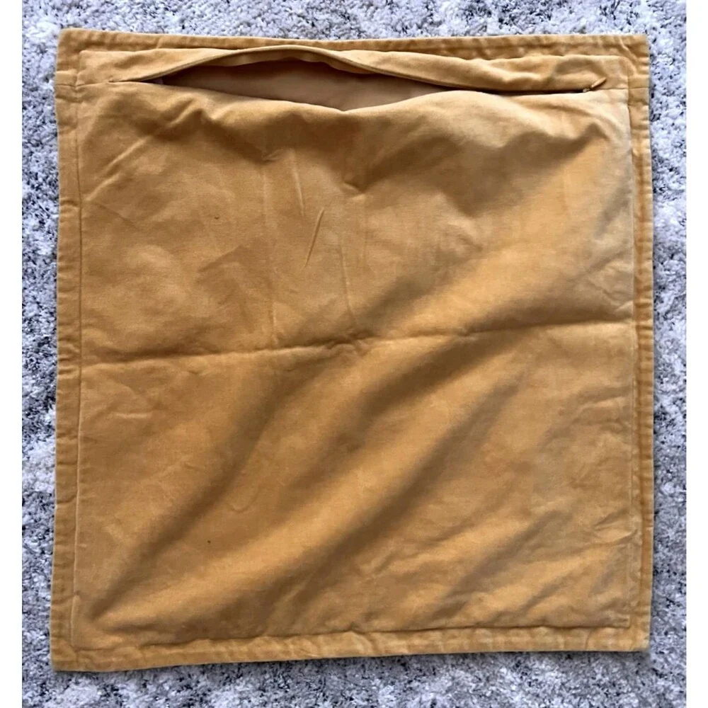 WEST ELM Yellow Velvet Studded Pillow Cover 20